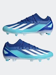adidas Blue/White X Crazyfast.3 Firm Ground Football Boots - Image 8 of 12