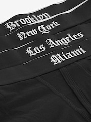 Black City Names Waistband 4 pack A-Front Boxers - Image 7 of 7