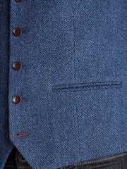 Bright Blue Nova Fides Wool Blend Waistcoat - Image 5 of 9