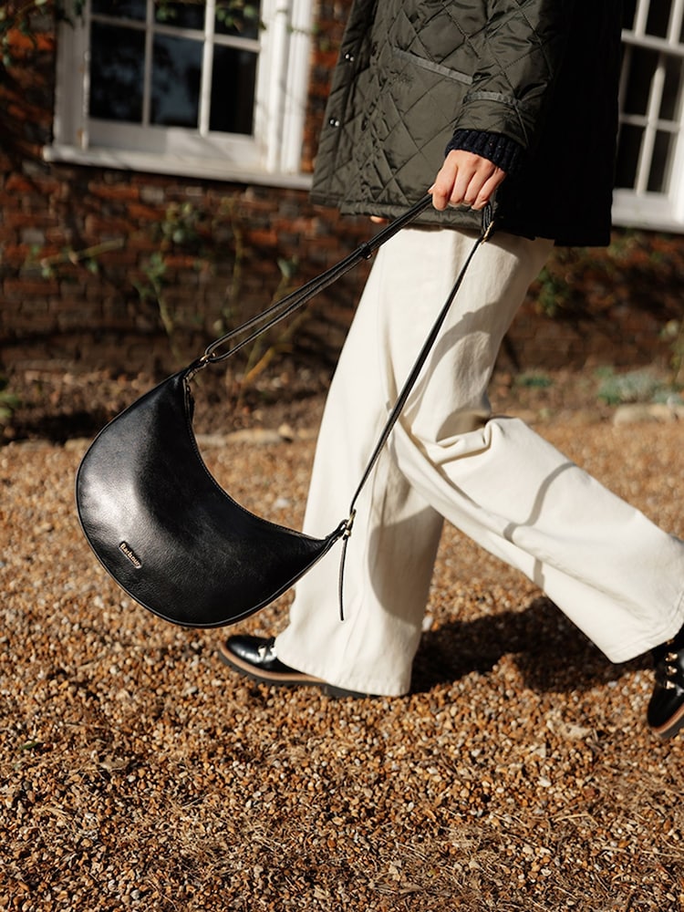 Barbour® Black Laire Leather Sling Shoulder Bag - Image 7 of 7