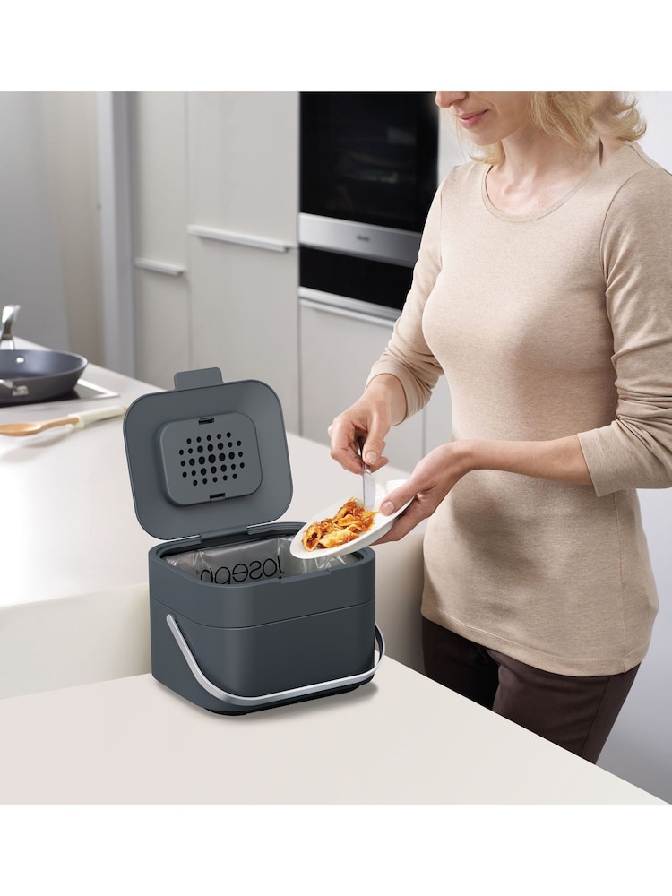 Joseph Joseph Graphite Stack 4 Food Waste Caddy - Image 1 of 4