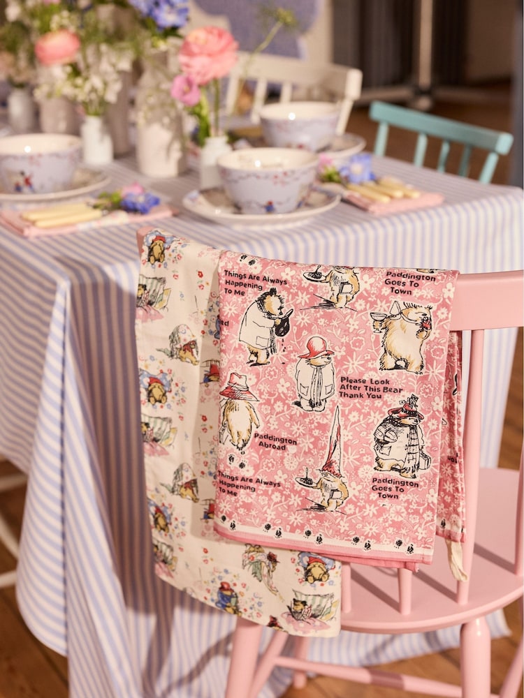 Cath Kidston Set of 2 Multi 100% Cotton Paddington A Bear Called Paddington Tea Towels - Image 1 of 4