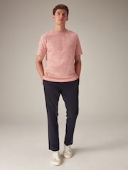 Coral Pink Textured T-Shirt - Image 3 of 9