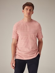 Coral Pink Textured T-Shirt - Image 4 of 9