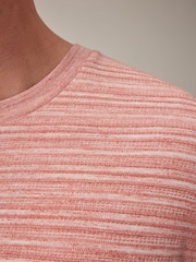 Coral Pink Textured T-Shirt - Image 6 of 9