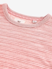 Coral Pink Textured T-Shirt - Image 8 of 9
