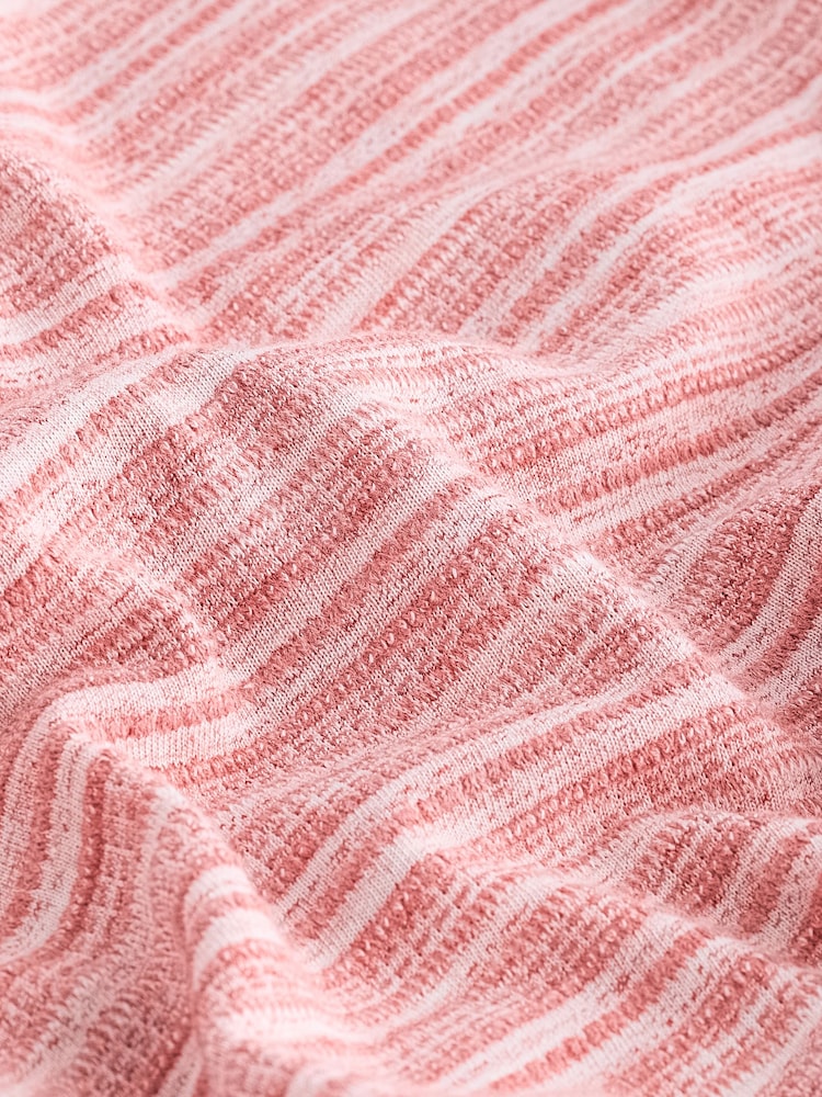 Coral Pink Textured T-Shirt - Image 9 of 9