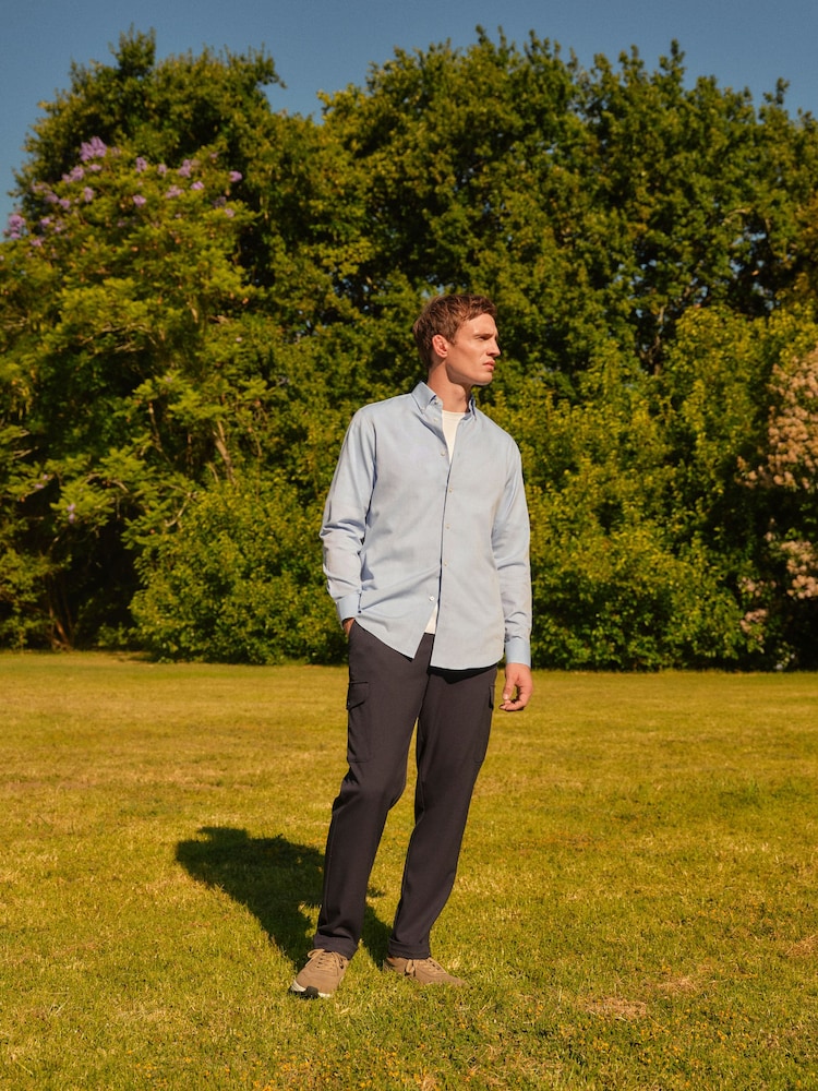 Light Blue Regular Fit Easy Care Oxford Shirt - Image 2 of 6