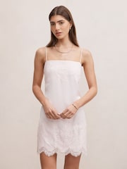 Forever New Pink Haven Lace Trim Mini Dress - Image 1 of 5