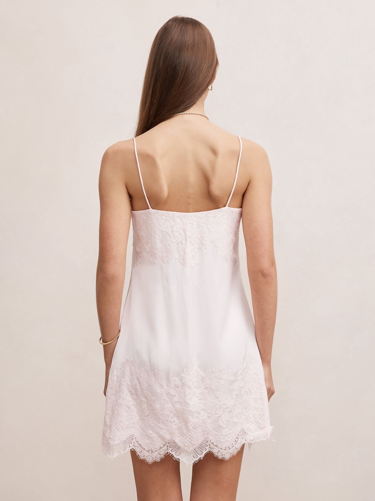 Forever New Pink Haven Lace Trim Mini Dress - Image 2 of 5 Forever New Pink Haven Lace Trim Mini Dress - Image 2 of 5
