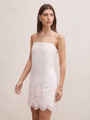 Forever New Pink Haven Lace Trim Mini Dress - Image 4 of 5
