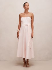 Forever New Pink Daniella Strapless Midi Dress - Image 1 of 4