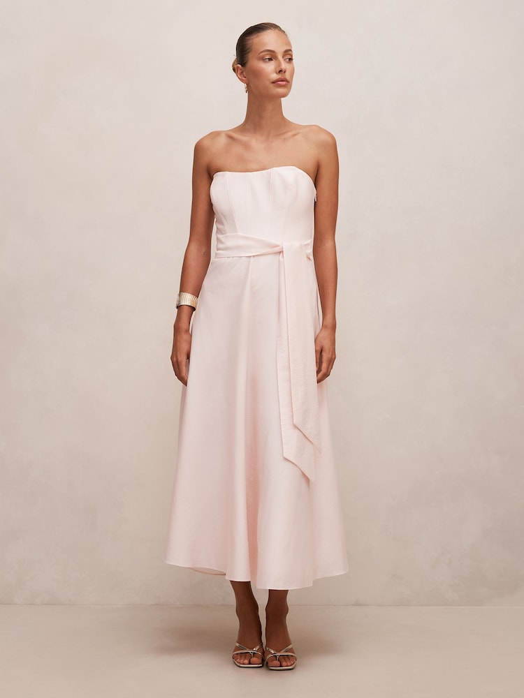 Forever New Pink Daniella Strapless Midi Dress - Image 1 of 4 Forever New Pink Daniella Strapless Midi Dress - Image 1 of 4