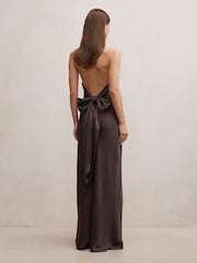 Forever New Brown Drew Halter Neck Back Tie Maxi Dress - Image 2 of 4