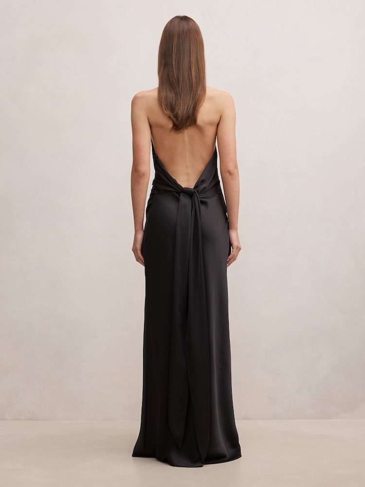 Forever New Black Drew Halter Neck Back Tie Maxi Dress - Image 2 of 4 Forever New Black Drew Halter Neck Back Tie Maxi Dress - Image 2 of 4