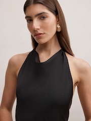 Forever New Black Drew Halter Neck Back Tie Maxi Dress - Image 3 of 4