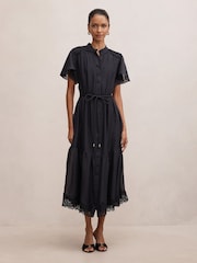 Forever New Harriet Petite Lace Midi Kleid mit Leinenanteil - Bild 1 von 4