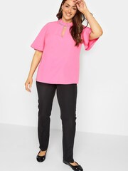 M&Co Pink Embellished Neck Keyhole Blouse - Image 3 of 4