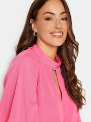 M&Co Pink Embellished Neck Keyhole Blouse - Image 4 of 4