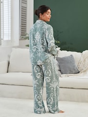 Laura Ashley Green Josette Button Through Pyjamas Set - Image 3 of 9