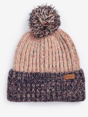 Barbour® Pink Norham Knitted Pom Beanie - Image 1 of 4