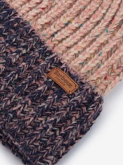 Barbour® Pink Norham Knitted Pom Beanie - Image 3 of 4