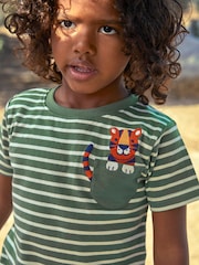 JoJo Maman Bébé Khaki Tiger Pocket T-Shirt - Image 3 of 6