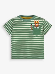 JoJo Maman Bébé Khaki Tiger Pocket T-Shirt - Image 4 of 6