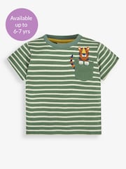 JoJo Maman Bébé Khaki Tiger Pocket T-Shirt - Image 5 of 6