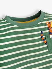 JoJo Maman Bébé Khaki Tiger Pocket T-Shirt - Image 6 of 6