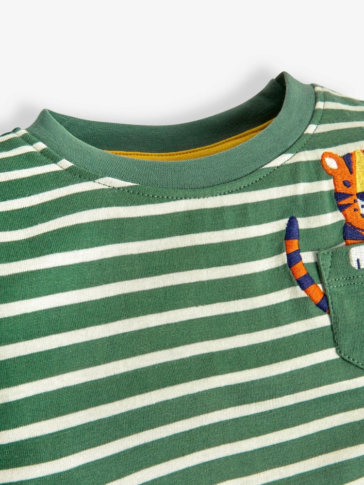 JoJo Maman Bébé Khaki Tiger Pocket T-Shirt - Image 6 of 6
