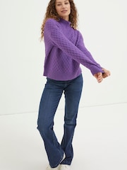 FatFace Purple Vicki Jumper - Image 2 of 5