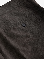 Brown Slim Fit Textured Wool Suit Trousers - Image 7 of 9