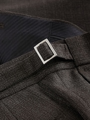 Brown Slim Fit Textured Wool Suit Trousers - Image 8 of 9