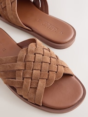 Tan Brown Standard/Wide Fit Forever Comfort® Weave Mule Sandals - Image 4 of 5