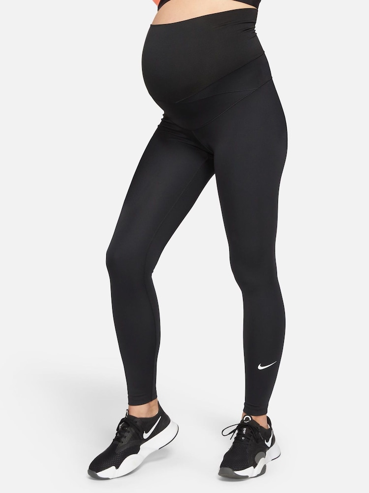Nike Black Maternity One High-Waisted Leggings - Image 1 of 4