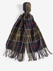 Barbour® Navy Dover Pom Beanie And Hailes Check Scarf Boxed Gift Set - Image 4 of 7
