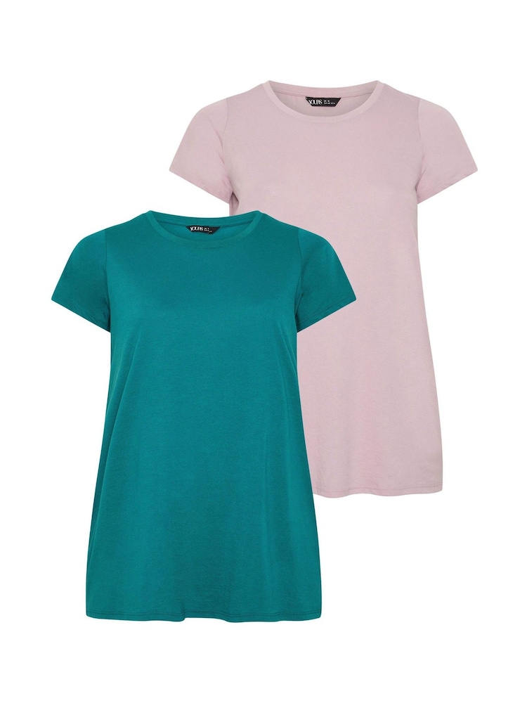 Yours Curve Animal Short Sleeve Core T-Shirts 2 Pack - Image 1 of 8