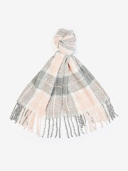 Barbour® Grey Saltburn Knit Beanie Hat and Chunky Tartan Scarf Boxed Gift Set - Image 2 of 6
