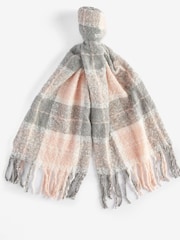 Barbour® Grey Saltburn Knit Beanie Hat and Chunky Tartan Scarf Boxed Gift Set - Image 4 of 6