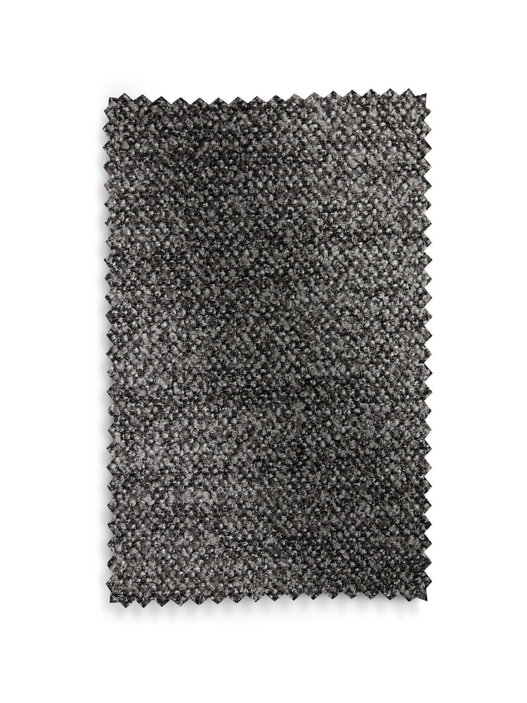 Charcoal Grey Bouclé Textured Lined Curtains - Image 6 of 6