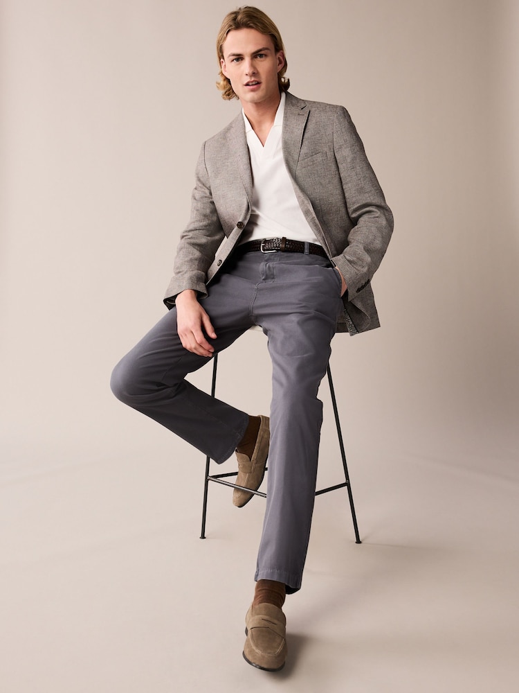 Braun - Slim-Fit Blazer aus strukturierter Leinenmischung - Bild 2 von 11 Braun - Slim-Fit Blazer aus strukturierter Leinenmischung - Bild 2 von 11