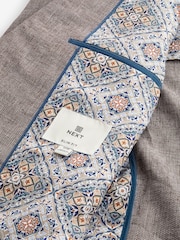 Brown Slim Fit Textured Linen Blend Blazer - Image 9 of 11