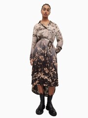 AllSaints Brown Ombre Eva Gaia Short Sleeve Dress - Image 3 of 5