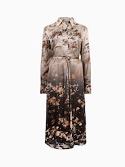 AllSaints Brown Ombre Eva Gaia Short Sleeve Dress - Image 5 of 5