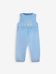 JoJo Maman Bébé Blue 2-Piece Peter Rabbit Embroidered Dungarees & Bodysuit Set - Image 4 of 7