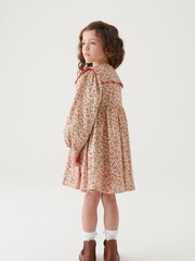 Laura Ashley Orange Long Sleeve Ditsy Square Collar Dress - Image 3 of 7
