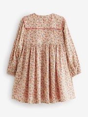 Laura Ashley Orange Long Sleeve Ditsy Square Collar Dress - Image 4 of 7