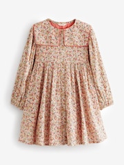 Laura Ashley Orange Long Sleeve Ditsy Square Collar Dress - Image 5 of 7