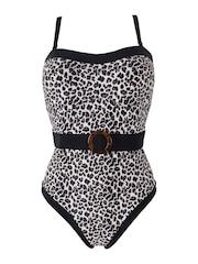 Pour Moi Black Removable Straps Belted Control Swimsuit - Image 4 of 4